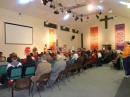 inside during the service